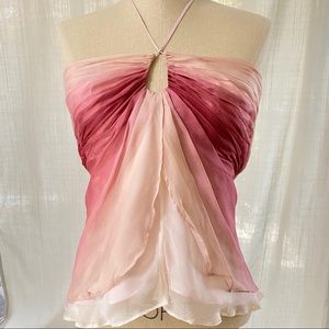 Laundry by Shelli Segal Pink Ombre halter tank S